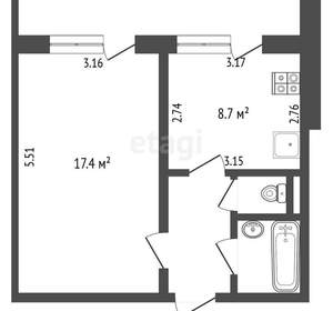 1-к квартира, вторичка, 34м2, 3/10 этаж