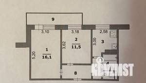 2-к квартира, вторичка, 44м2, 3/9 этаж