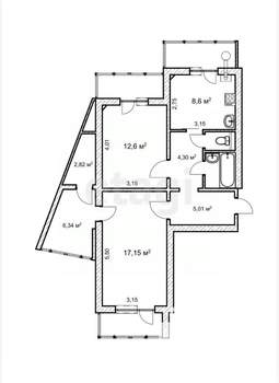 2-к квартира, вторичка, 51м2, 6/10 этаж