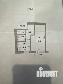 1-к квартира, вторичка, 31м2, 5/5 этаж