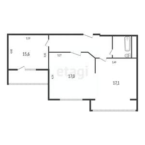 2-к квартира, вторичка, 70м2, 11/15 этаж