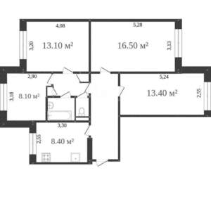 4-к квартира, вторичка, 74м2, 9/9 этаж