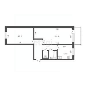 2-к квартира, вторичка, 48м2, 5/5 этаж