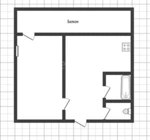 1-к квартира, вторичка, 34м2, 8/10 этаж