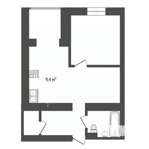 1-к квартира, вторичка, 42м2, 6/12 этаж