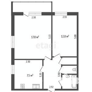 2-к квартира, вторичка, 48м2, 4/12 этаж