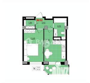 1-к квартира, вторичка, 36м2, 9/18 этаж