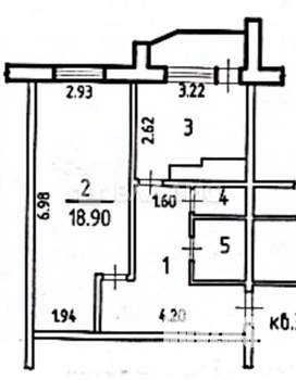 1-к квартира, вторичка, 41м2, 3/5 этаж