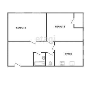 2-к квартира, вторичка, 63м2, 9/12 этаж
