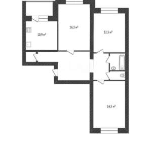 3-к квартира, вторичка, 83м2, 1/10 этаж