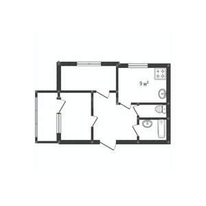 2-к квартира, вторичка, 45м2, 4/5 этаж