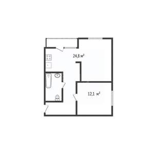 2-к квартира, вторичка, 51м2, 7/15 этаж