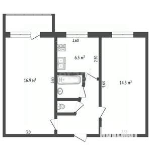 2-к квартира, вторичка, 45м2, 4/5 этаж