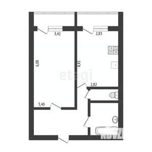 1-к квартира, вторичка, 49м2, 10/12 этаж