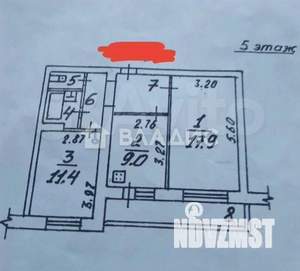 2-к квартира, вторичка, 55м2, 5/10 этаж