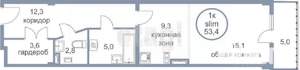 Студия квартира, вторичка, 50м2, 7/14 этаж