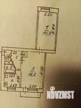 2-к квартира, вторичка, 46м2, 5/5 этаж