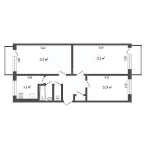 3-к квартира, вторичка, 62м2, 3/5 этаж