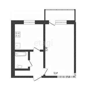 1-к квартира, вторичка, 32м2, 4/5 этаж