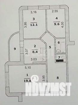 3-к квартира, вторичка, 70м2, 8/17 этаж