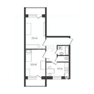 2-к квартира, вторичка, 51м2, 9/10 этаж