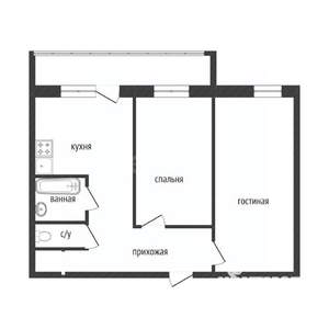 2-к квартира, вторичка, 57м2, 2/9 этаж