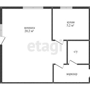 Студия квартира, вторичка, 27м2, 1/5 этаж