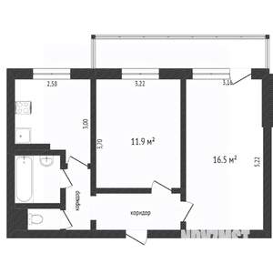2-к квартира, вторичка, 47м2, 8/9 этаж