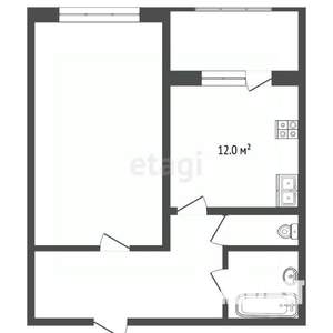 1-к квартира, вторичка, 47м2, 7/16 этаж