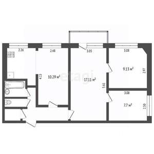 4-к квартира, вторичка, 60м2, 4/5 этаж