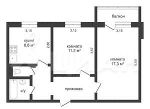 2-к квартира, вторичка, 49м2, 1/10 этаж