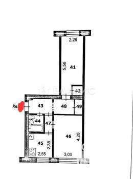 2-к квартира, вторичка, 42м2, 2/5 этаж