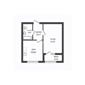 1-к квартира, вторичка, 39м2, 8/9 этаж