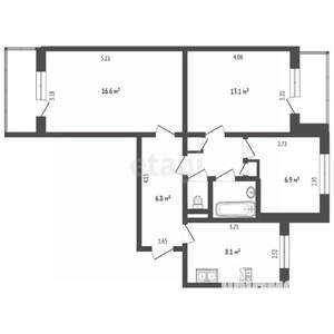 3-к квартира, вторичка, 66м2, 9/9 этаж