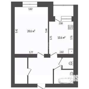 1-к квартира, вторичка, 49м2, 2/10 этаж