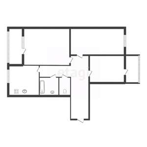 3-к квартира, вторичка, 71м2, 7/14 этаж