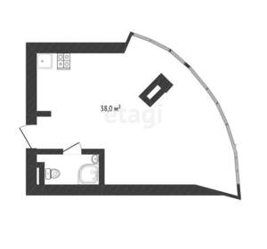 1-к квартира, вторичка, 42м2, 2/13 этаж