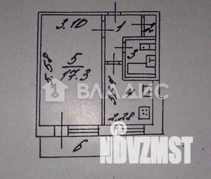 1-к квартира, вторичка, 30м2, 5/5 этаж