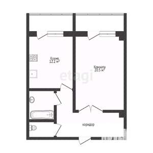 1-к квартира, вторичка, 52м2, 7/10 этаж