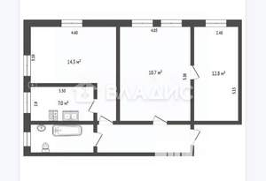 3-к квартира, вторичка, 62м2, 2/5 этаж