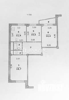 3-к квартира, вторичка, 71м2, 11/15 этаж