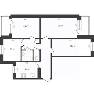 4-к квартира, вторичка, 75м2, 5/10 этаж