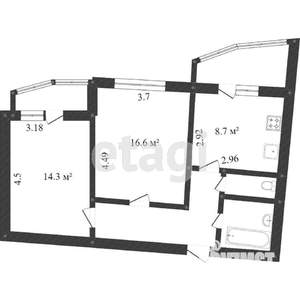 2-к квартира, вторичка, 52м2, 5/5 этаж