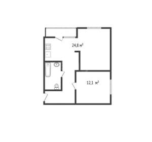 2-к квартира, вторичка, 51м2, 7/15 этаж