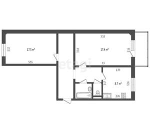 2-к квартира, вторичка, 62м2, 1/10 этаж