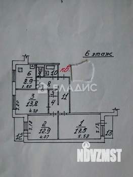 3-к квартира, вторичка, 74м2, 6/9 этаж