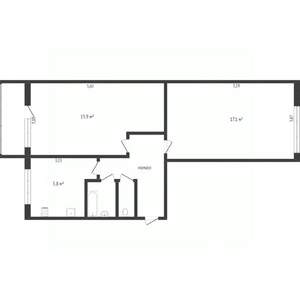 2-к квартира, вторичка, 47м2, 3/5 этаж