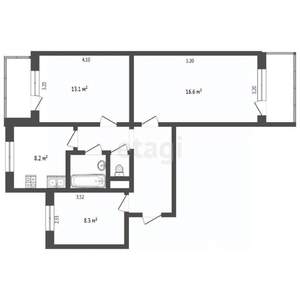 3-к квартира, вторичка, 64м2, 8/10 этаж
