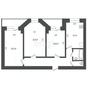3-к квартира, вторичка, 66м2, 1/14 этаж