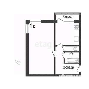 1-к квартира, вторичка, 45м2, 8/16 этаж